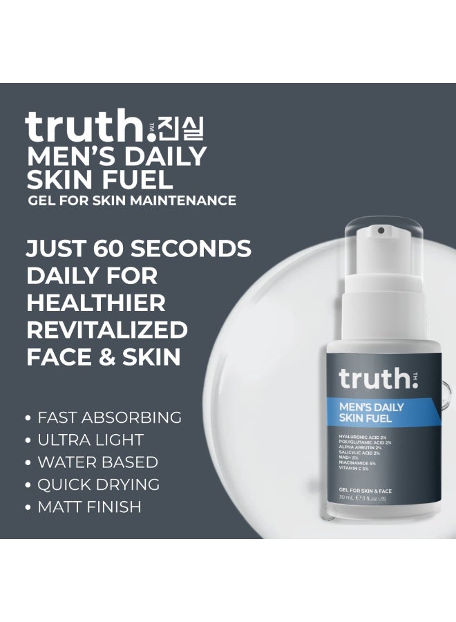 truth 진실 Men's Daily Skin Fuel 30 ml. NAD+ HYALURONIC ACID + NIACINAMIDE + VITAMIN C - Image 3